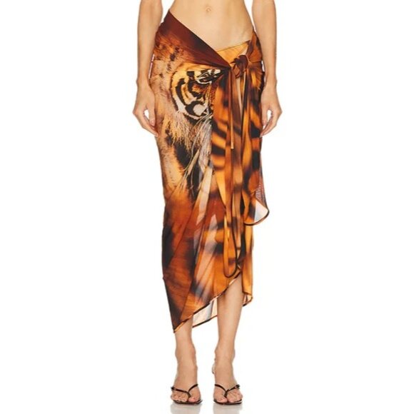 $198 NWT SKIMS x ROBERTO CAVALLI PAREO WRAP SZ M-XL - Picture 1 of 3